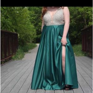 Beautiful emerald green long gown